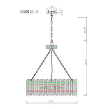 Carregar imagem no visualizador da galeria, Chouinard 3-Light Natural Wooden Drum Chandelier
