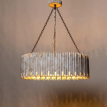 Carregar imagem no visualizador da galeria, Chouinard 3-Light Natural Wooden Drum Chandelier
