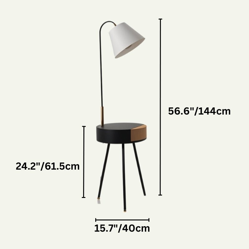 Derina Floor Lamp with Side Table