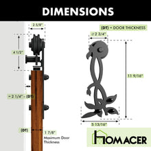 Carregar imagem no visualizador da galeria, Non-Bypass Sliding Barn Door Hardware Kit - Flower Design Roller
