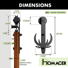 Cargar imagen en el visor de la galería, Non-Bypass Sliding Barn Door Hardware Kit - Bucks Design Roller
