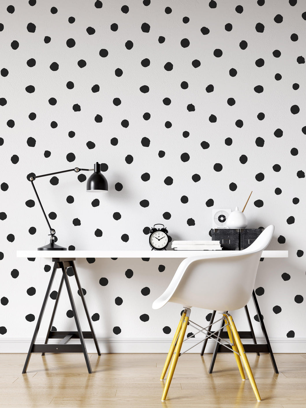 Circle Polka Dots Pattern Peel and Stick Wallpaper | Removable Wall Mural #6206