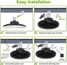 Cargar imagen en el visor de la galería, 150W LED High Bay Light 20852lm 0-10V Dimmable 5000K IP65 Waterproof Commercial Warehouse Lighting Fixture
