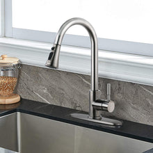 Carregar imagem no visualizador da galeria, Pull Down Kitchen Faucet with Sprayer Stainless Steel Brushed Nickel
