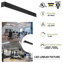 Carregar imagem no visualizador da galeria, 8ft LED Linear Fixture - 80W, 9600 Lumens - 3000K to 5000K CCT Adjustable
