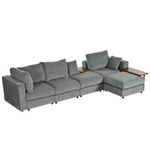 Carregar imagem no visualizador da galeria, Modern Large L-Shape Sectional Sofa for Living Room, 2 Pillows and 2 End Tables
