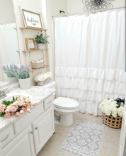 Load image into Gallery viewer, Ella Ruffle Lace Shower Curtain
