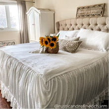 Cargar imagen en el visor de la galería, Ella Ruffle Lace 3 Piece Bedspread Set
