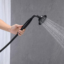 Carregar imagem no visualizador da galeria, Freestanding Tub Filler Bathtub Faucet Matte Black with Hand Held Shower Floor-Mount
