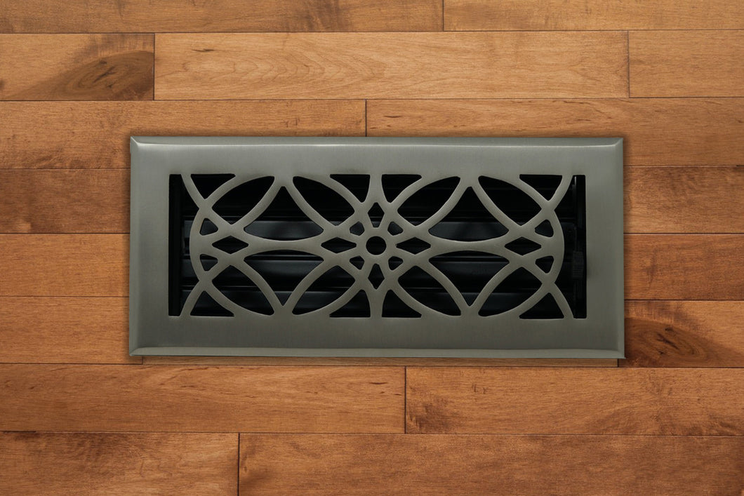 Cast Brass Empire Vent Cover - Brushed Nickel