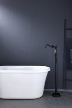 Carregar imagem no visualizador da galeria, Freestanding Bathtub Faucet Tub Filler Free Standing Matte Black Tub Faucet Classic Brass Stand Alone Clawfoot Tub faucet Soaking Tub Fillers Floor Mount Tub Filler with handheld shower
