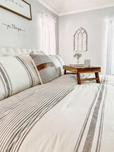 Load image into Gallery viewer, Farmhouse Stripe Reversible Comforter Set
