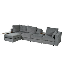 Carregar imagem no visualizador da galeria, Modern Large L-Shape Sectional Sofa for Living Room, 2 Pillows and 2 End Tables
