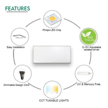 Cargar imagen en el visor de la galería, 2x4 LED Panel Light, Selectable Wattage (30W/40W/50W) and CCT (3500K/4000K/5000K) with 130LM/Watt, 0-10V Dimmable, Backlit - ETL &amp; DLC Premium
