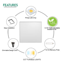 Carregar imagem no visualizador da galeria, 2x2 LED Panel Light, Selectable Wattage (30W/35W/40W) and CCT (3500K/4000K/5000K) with 130LM/Watt, 0-10V Dimmable, Backlit - ETL &amp; DLC Premium
