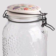 Load image into Gallery viewer, LARGE Fresh Fruit Embossed Glass Canisters, Set of 2
