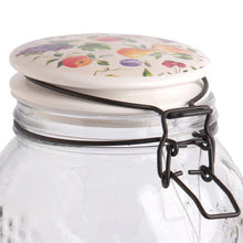 Load image into Gallery viewer, LARGE Fresh Fruit Embossed Glass Canisters, Set of 2
