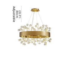 Cargar imagen en el visor de la galería, MIRODEMI® Gold Round Colorful Crystal Chandelier for Living room, Kitchen
