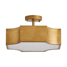 Carregar imagem no visualizador da galeria, Golden LED Semi Flush Mount Ceiling Light
