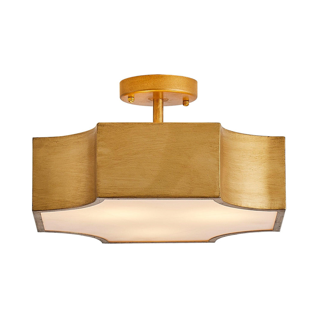 Golden LED Semi Flush Mount Ceiling Light