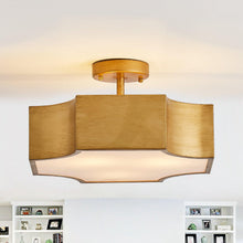 Carregar imagem no visualizador da galeria, Golden LED Semi Flush Mount Ceiling Light
