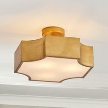 Carregar imagem no visualizador da galeria, Golden LED Semi Flush Mount Ceiling Light
