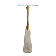 Load image into Gallery viewer, Golden Marble &amp; Metal Table with Pedestal Base
