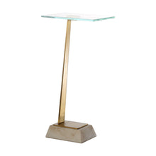 Cargar imagen en el visor de la galería, Golden Square Side Table with Marble Base
