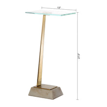 Cargar imagen en el visor de la galería, Golden Square Side Table with Marble Base
