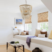 Carregar imagem no visualizador da galeria, Hatfield 4-Light Bohemia Style Wood Beaded Chandelier
