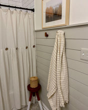 Load image into Gallery viewer, Linen Button Shower Curtain
