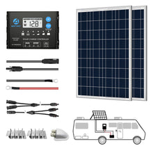 Load image into Gallery viewer, ACOPOWER 12V  Polycrystalline Solar RV Kits + MPPT / PWM Charge Controller
