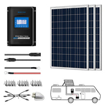 Load image into Gallery viewer, ACOPOWER 12V  Polycrystalline Solar RV Kits + MPPT / PWM Charge Controller
