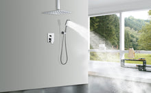 Carregar imagem no visualizador da galeria, Shower Faucet Set System Ceiling Shower Faucets Sets Complet with Rough-in Valve, 10 Inches High Pressure Rain Shower Head and Handheld
