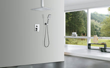 Carregar imagem no visualizador da galeria, Shower Faucet Set System Ceiling Shower Faucets Sets Complet with Rough-in Valve, 10 Inches High Pressure Rain Shower Head and Handheld
