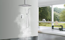 Carregar imagem no visualizador da galeria, Shower Faucet Set System Ceiling Shower Faucets Sets Complet with Rough-in Valve, 10 Inches High Pressure Rain Shower Head and Handheld
