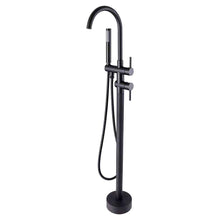 Cargar imagen en el visor de la galería, Kebo Double Handle Floor Mounted Clawfoot Tub Faucet
