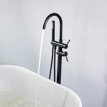 Cargar imagen en el visor de la galería, Kebo Double Handle Floor Mounted Clawfoot Tub Faucet
