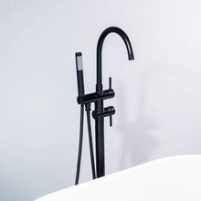 Cargar imagen en el visor de la galería, Kebo Double Handle Floor Mounted Clawfoot Tub Faucet
