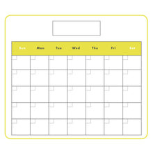 Carregar imagem no visualizador da galeria, Calendars: Yellow Modern One Month Calendar Dry Erase - Removable Adhesive Decal
