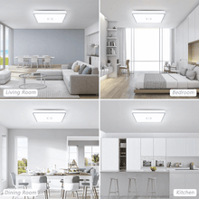 Carregar imagem no visualizador da galeria, Elevate Your Indoor Space with Powerful 12.8 Inch Square LED Flush Mount Ceiling Lights - 24W, 2050LM, IP44 Rated for Durability and Style
