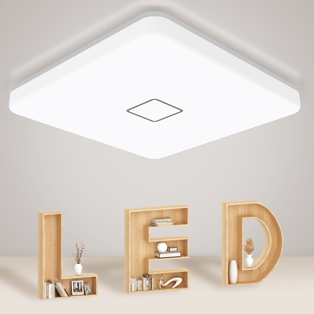 Modern and Energy-Efficient 11 Inch Square LED Flush Mount Ceiling Lights - 18W, 1800LM, 5000K, and AC100-277V for Bright and Versatile Lighting