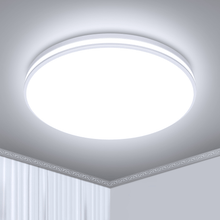 Carregar imagem no visualizador da galeria, Upgrade Your Indoor Space with a Modern 12.6&quot; Round LED Flush Mount Ceiling Light - 24W, 2250LM, IP44 Waterproof, 5000K Cool White
