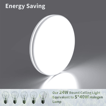 Carregar imagem no visualizador da galeria, Upgrade Your Indoor Space with a Modern 12.6&quot; Round LED Flush Mount Ceiling Light - 24W, 2250LM, IP44 Waterproof, 5000K Cool White
