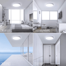 Carregar imagem no visualizador da galeria, Upgrade Your Indoor Space with a Modern 12.6&quot; Round LED Flush Mount Ceiling Light - 24W, 2250LM, IP44 Waterproof, 5000K Cool White
