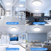 Carregar imagem no visualizador da galeria, Upgrade Your Space with an Ultra-Bright 15-Inch Square LED Flush Mount Ceiling Light - 40W, 3800 Lumens, 5000K Daylight, Energy-Efficient, and IP44 Waterproof for Versatile, Sleek Design
