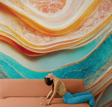 Load image into Gallery viewer, Colorful Marble Slate Wallpaper Mural. #6737
