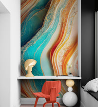 Load image into Gallery viewer, Colorful Marble Slate Wallpaper Mural. #6737
