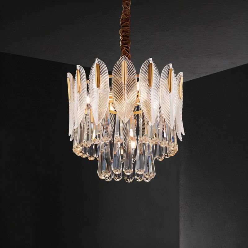 Nehora Round Crystal Chandelier