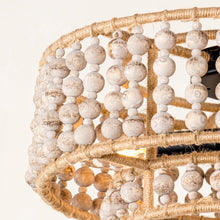 Load image into Gallery viewer, Farmhouse 3-Light Wood Beaded Flush Mount Ceiling Lights
